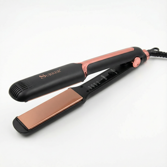 Professional Ceramic Hair Straightener with Adjustable Temperature Control – Rose Gold Plates, Fast Heating Flat Iron, Heat Resistant Design