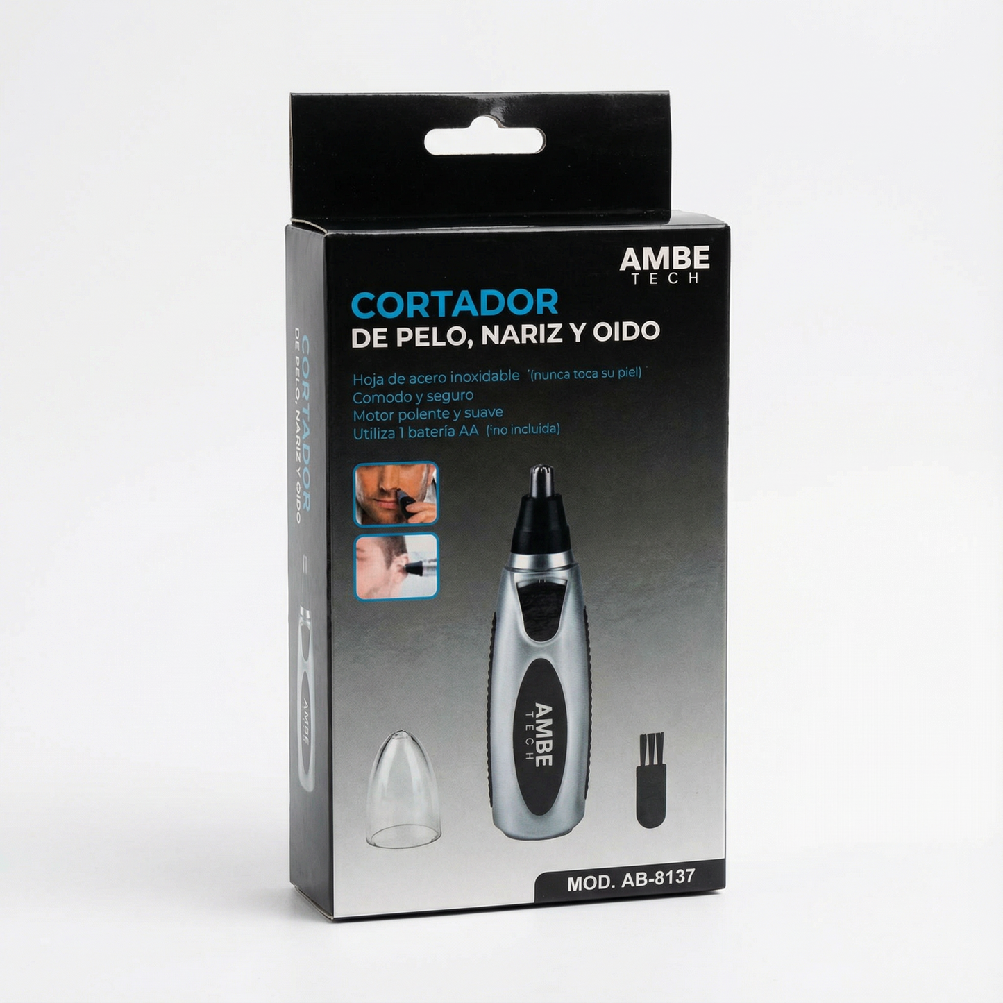 Electric Nose and Ear Hair Trimmer – Portable Precision Facial Hair Grooming Trimmer for Nose, Ears and Eyebrows with Stainless Steel Blade