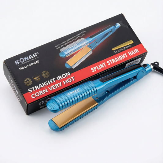 Professional Hair Straightener and Crimping Iron with Ceramic Heating Plates, Fast Heating Hair Styling Tool for Straightening, Crimping and Split-End Trimming, Electric Hair Styling Iron for Women and Salon Home Use