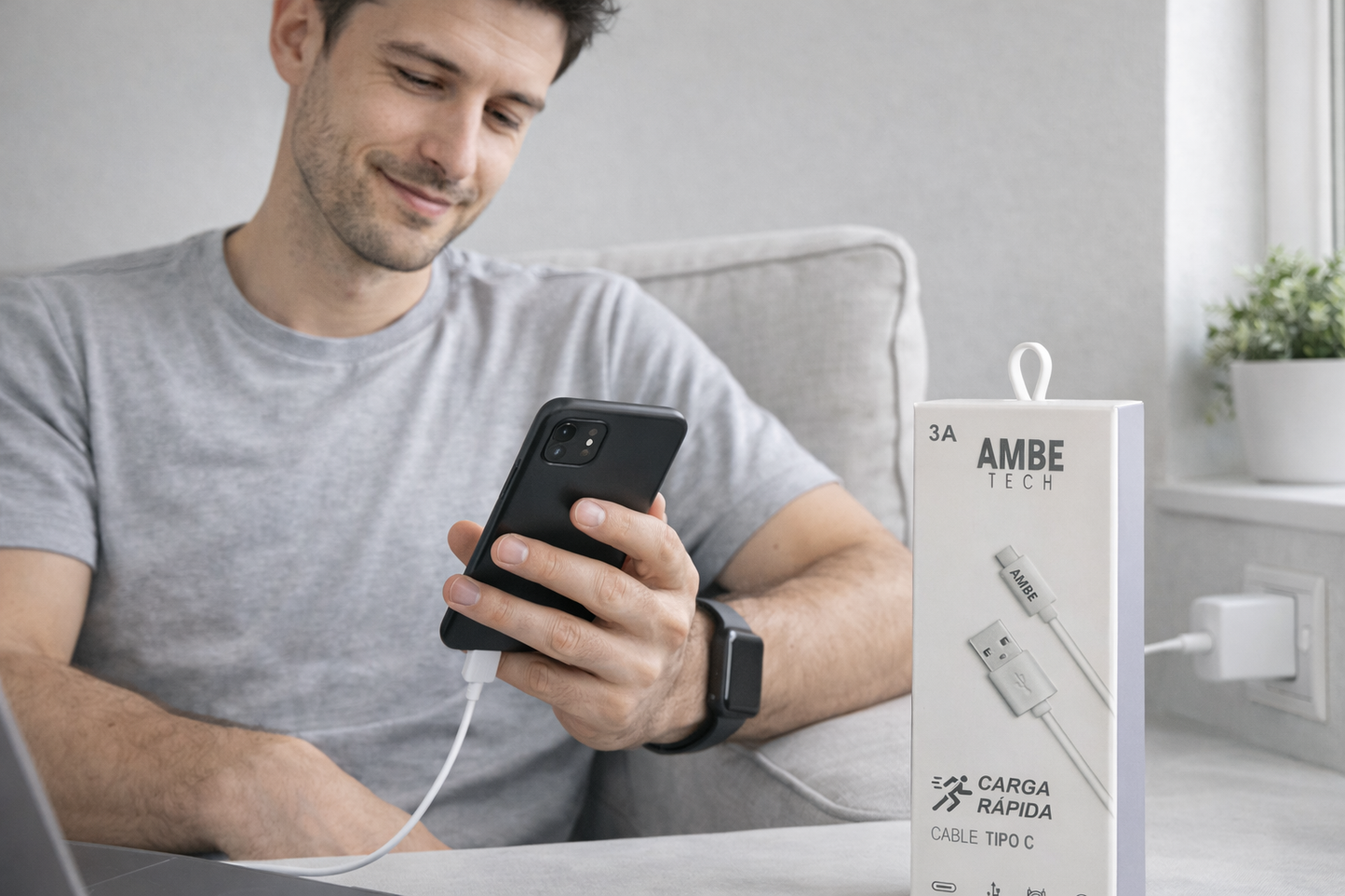 3A Fast Charge USB to Type-C Cable 1M