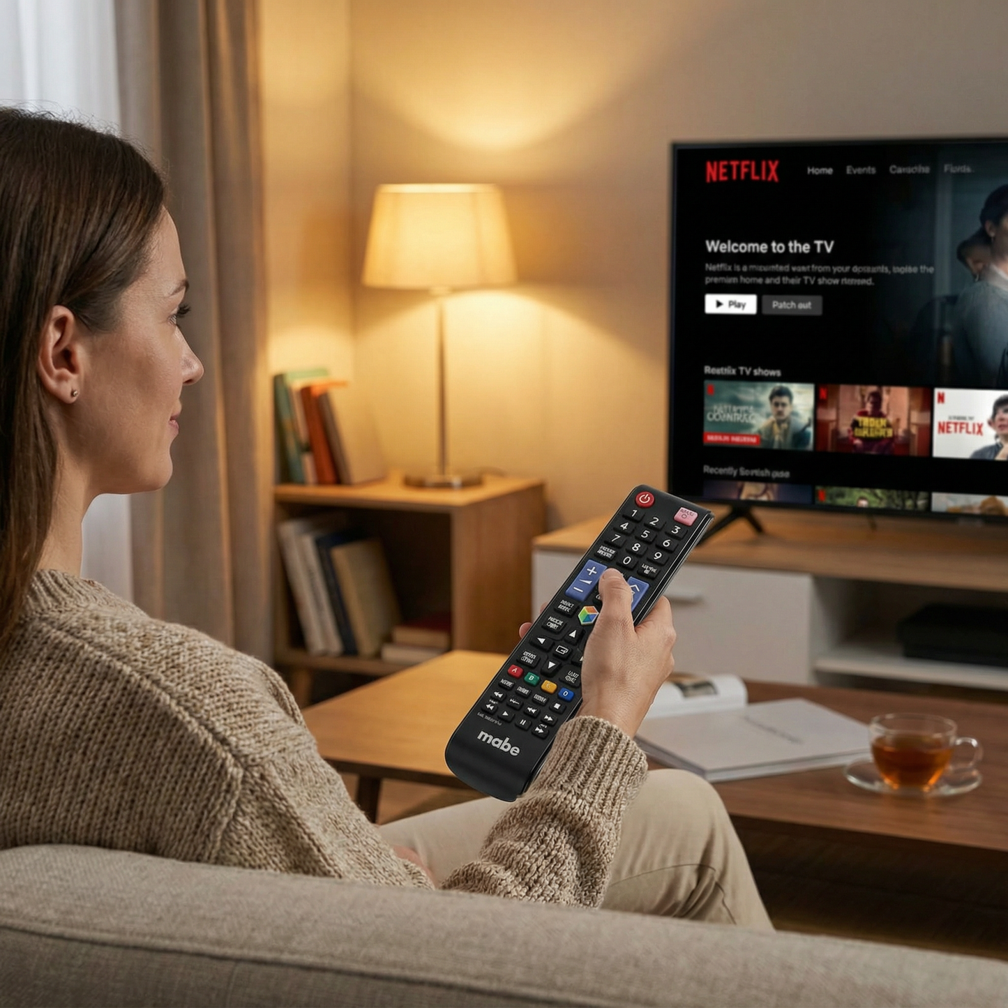 Universal Replacement Remote Control Compatible with Samsung Smart TVs – Backlit Remote for LCD, LED, QLED, Plasma and Smart TVs with Netflix Shortcut