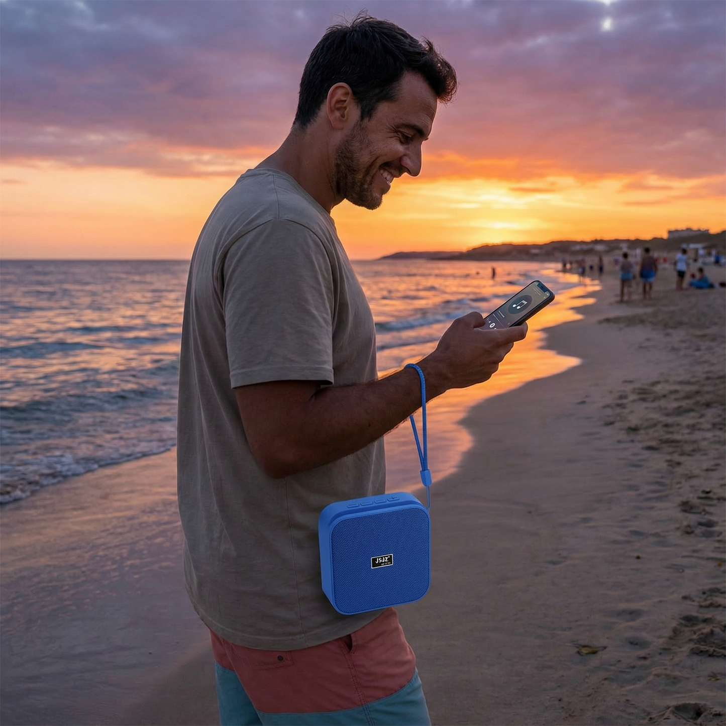 Portable Wireless Bluetooth Speaker with Deep Bass – Rechargeable Compact Mini Speaker with Lanyard Strap