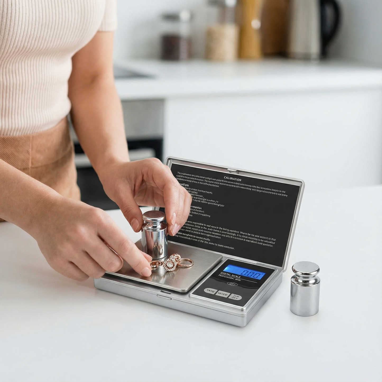 Professional Mini Digital Precision Scale 200g – Portable Pocket Weighing Scale with LCD Display, Tare Function and Stainless Steel Platform