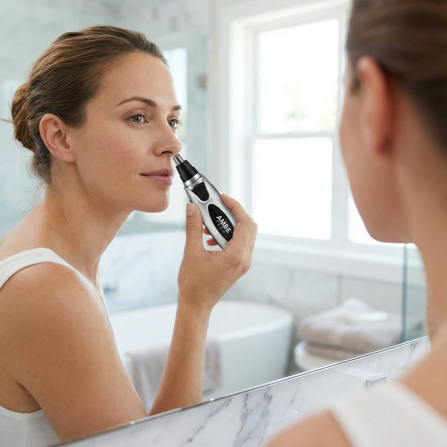 Electric Nose and Ear Hair Trimmer – Portable Precision Facial Hair Grooming Trimmer for Nose, Ears and Eyebrows with Stainless Steel Blade