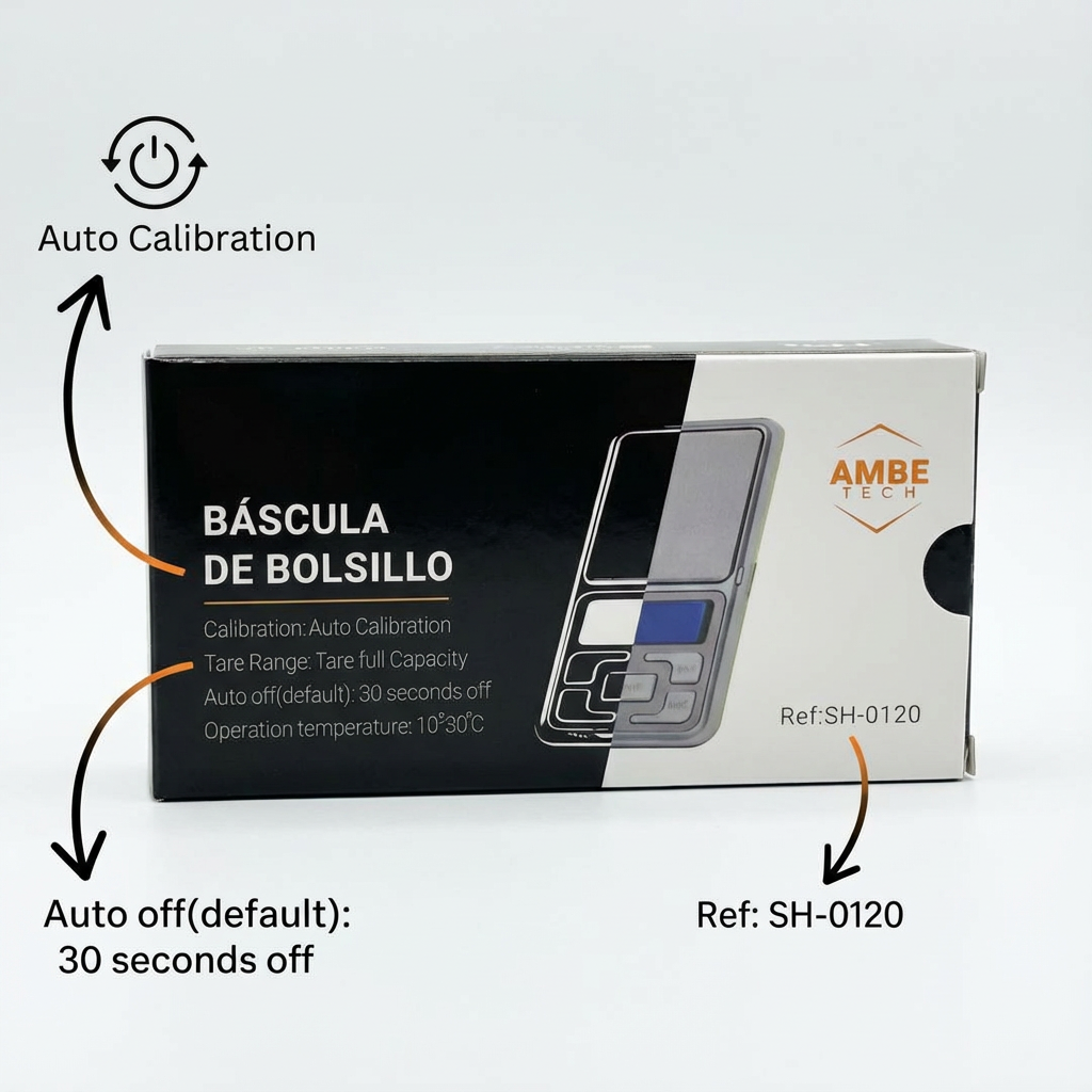 Portable Digital Pocket Scale– Precision Mini Weighing Scale with Backlit LCD Display, Tare Function and Stainless Steel Platform