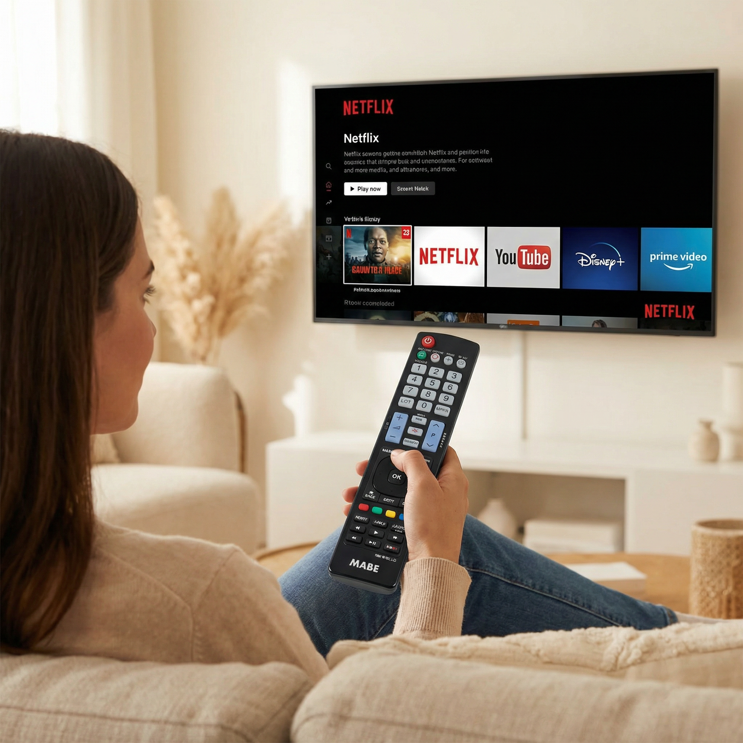 Universal Replacement Remote Control Compatible with LG Smart TVs – Ready to Use Remote for LCD, LED, OLED and Plasma TVs with Netflix and Prime Video Shortcut Buttons