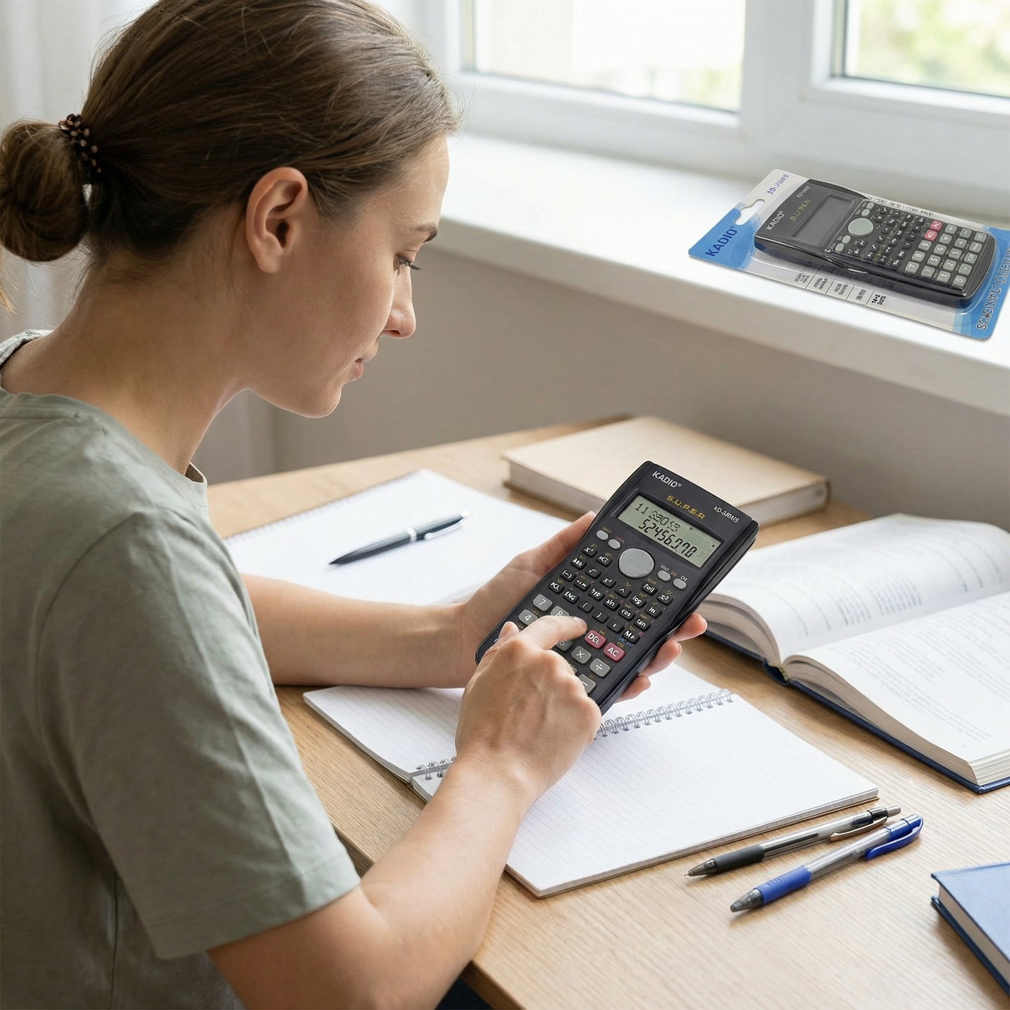 Scientific Calculator with 240 Functions – 2 Line Display Math Calculator for School, College and Engineering Calculations