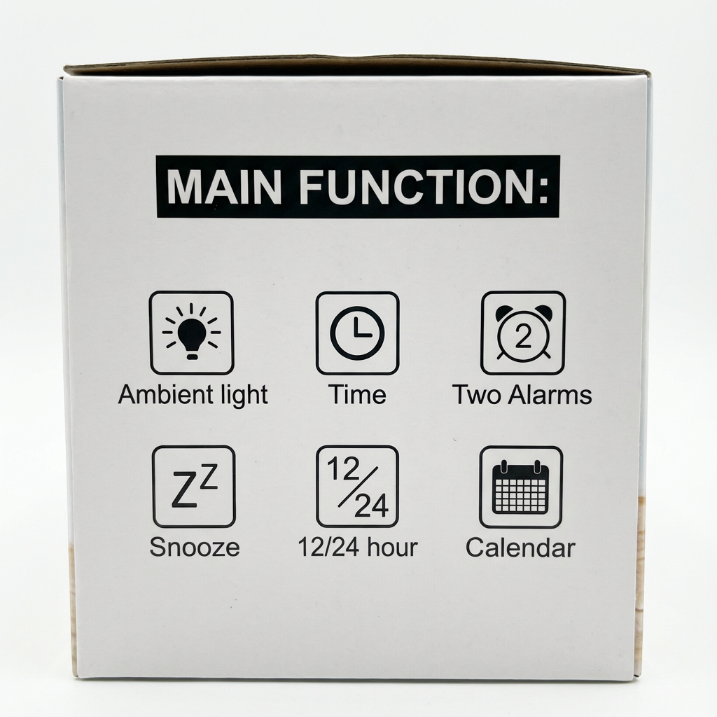 Digital LED Alarm Clock with Large Display, Date and Day Indicator, Bedside Table Clock with Night Light, Battery Powered Desk Alarm Clock with Snooze Function for Bedroom, Office, Nightstand and Home Use
