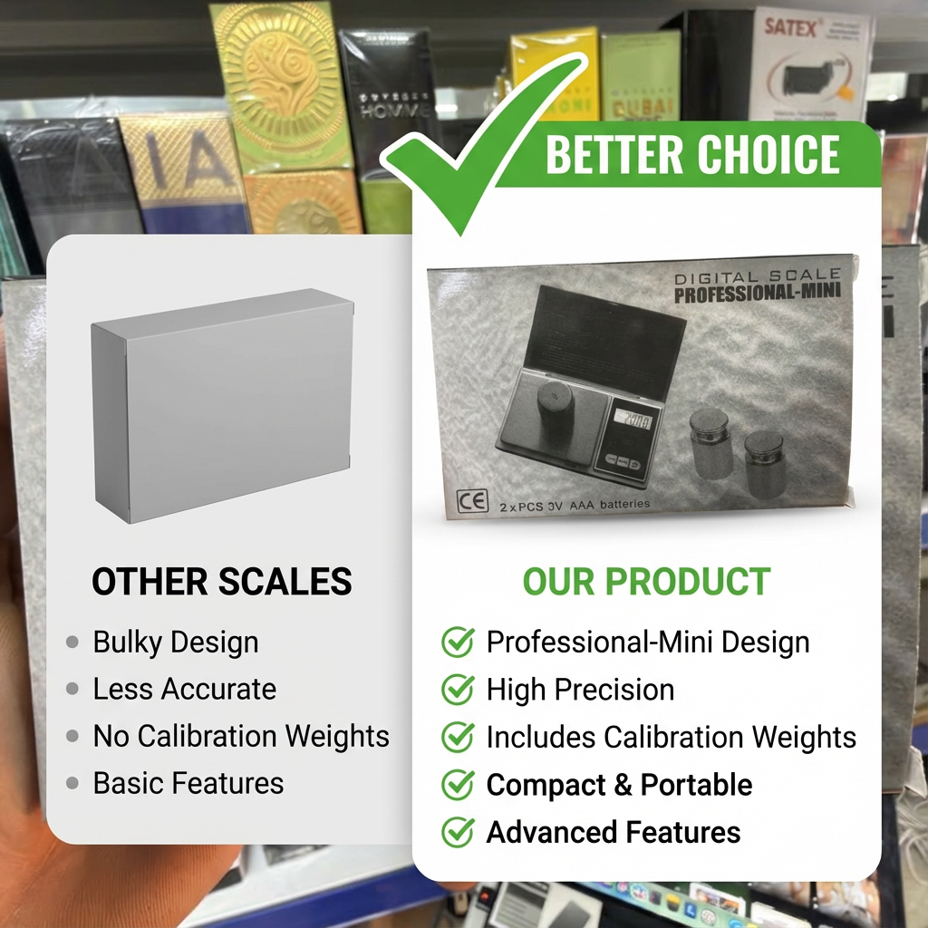 Professional Mini Digital Precision Scale 200g – Portable Pocket Weighing Scale with LCD Display, Tare Function and Stainless Steel Platform