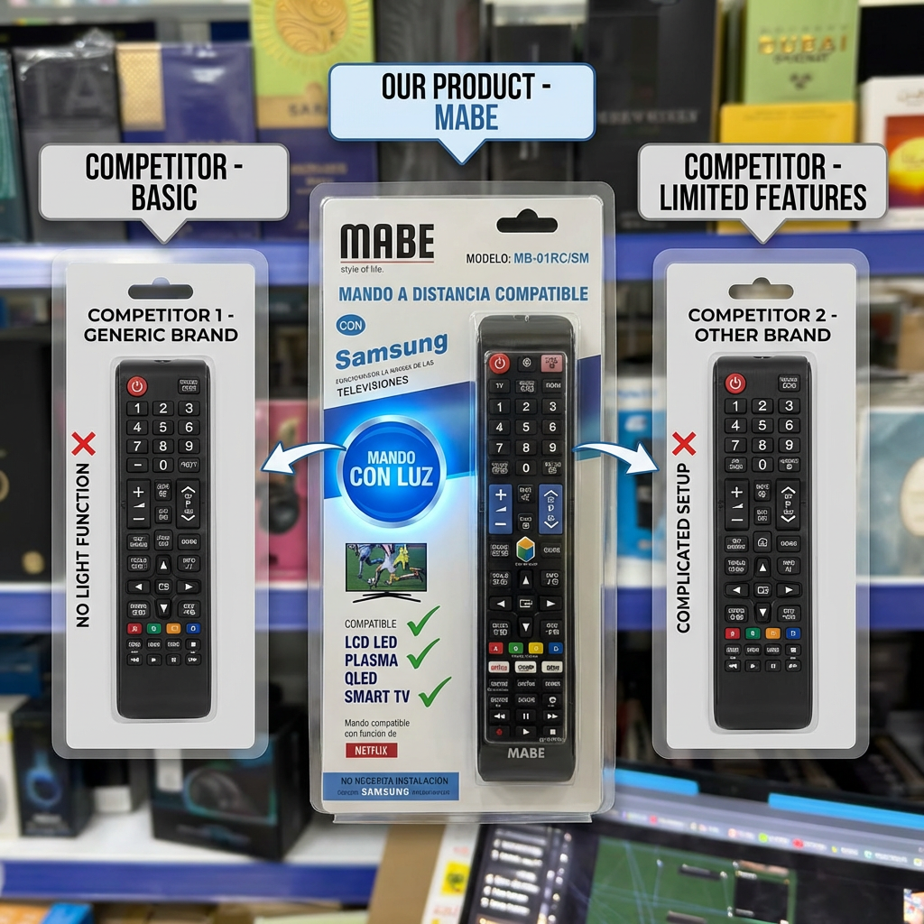 Universal Replacement Remote Control Compatible with Samsung Smart TVs – Backlit Remote for LCD, LED, QLED, Plasma and Smart TVs with Netflix Shortcut