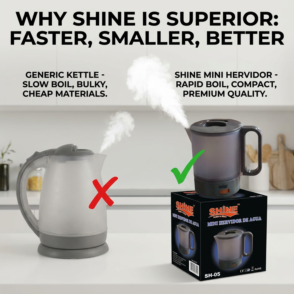 Mini Electric Travel Kettle 0.5L – Portable Water Boiler with Automatic Shut Off for Coffee, Tea and Travel Use