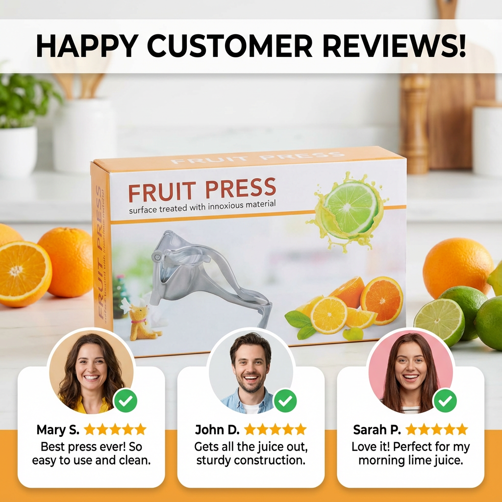 Manual Citrus Fruit Press Juicer, Heavy Duty Hand Press Lemon and Orange Squeezer, Aluminum Handheld Fruit Juicer for Lemon, Lime, Orange and Citrus Juice Extraction