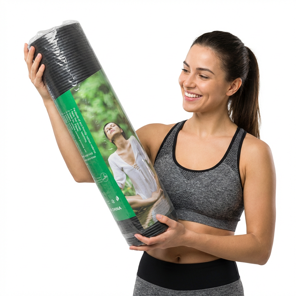 Non-Slip Yoga and Fitness Exercise Mat with Ribbed Anti-Slip Surface, Eco-Friendly Foam Workout Mat for Yoga, Pilates, Stretching, Home Gym Training, Meditation and Floor Exercises