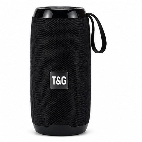 Portable Bluetooth Stereo Speaker with Carry Strap – Wireless Fabric Mesh Speaker, Rechargeable Battery, 5V Input, Compact Outdoor Music Player