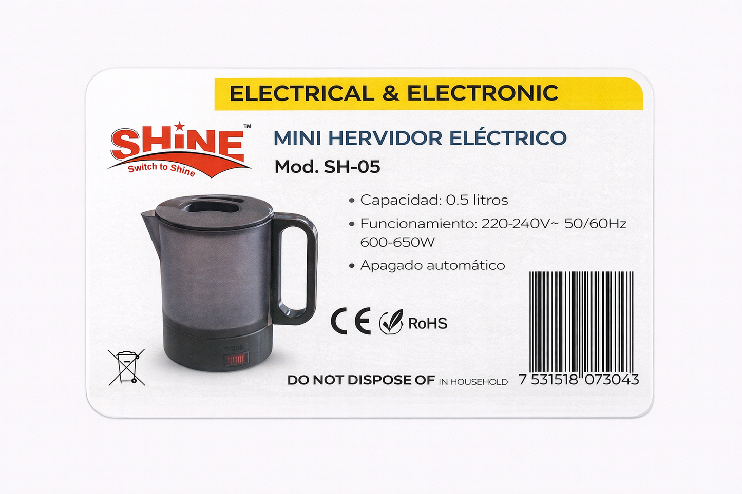 Mini Electric Travel Kettle 0.5L – Portable Water Boiler with Automatic Shut Off for Coffee, Tea and Travel Use