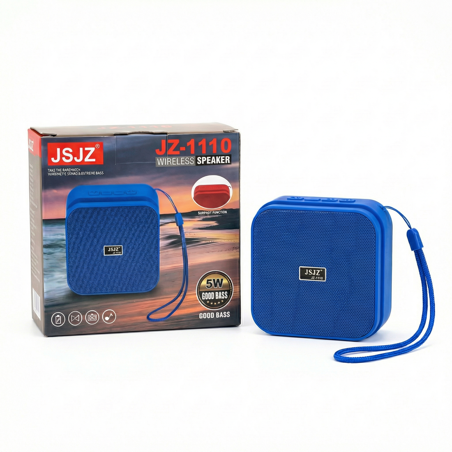 Portable Wireless Bluetooth Speaker with Deep Bass – Rechargeable Compact Mini Speaker with Lanyard Strap