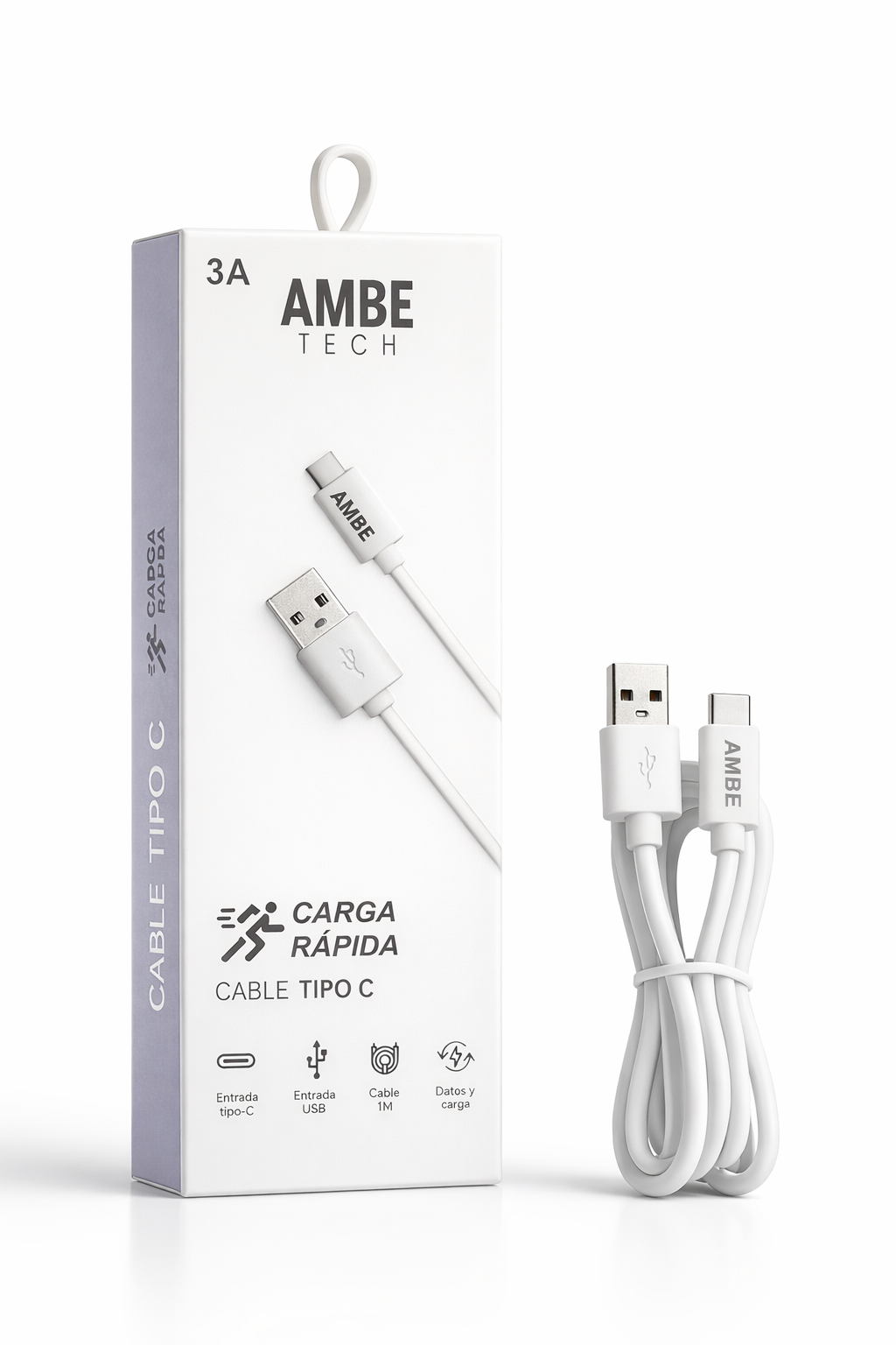 3A Fast Charge USB to Type-C Cable 1M