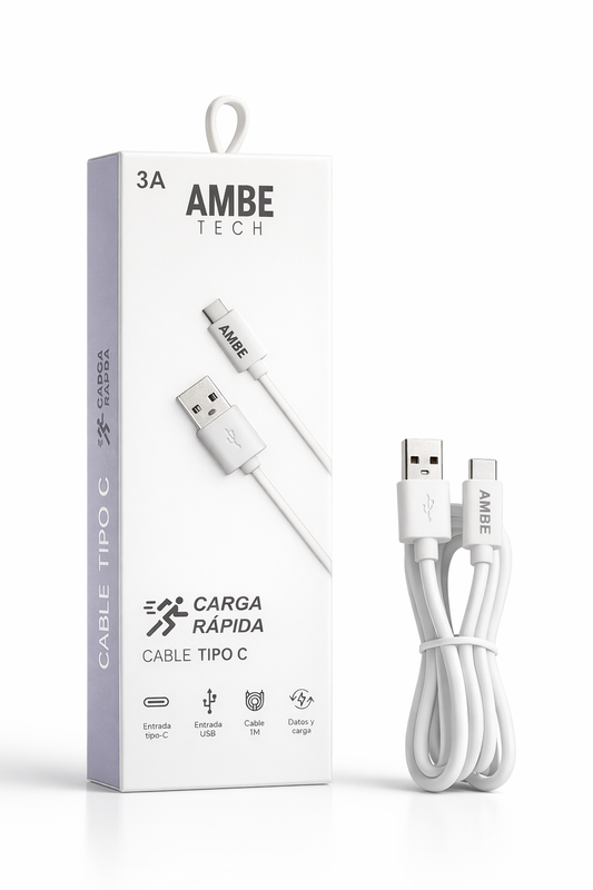 3A Fast Charge USB to Type-C Cable 1M