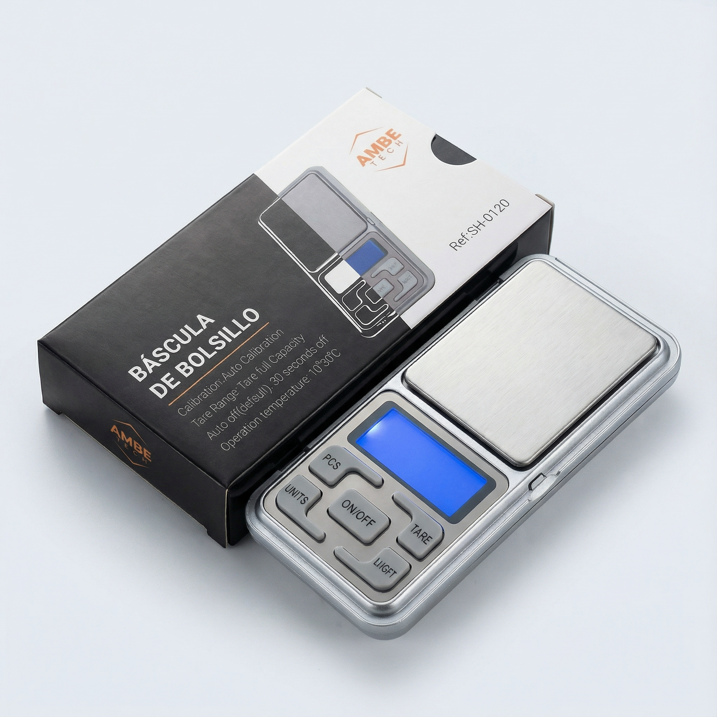 Portable Digital Pocket Scale– Precision Mini Weighing Scale with Backlit LCD Display, Tare Function and Stainless Steel Platform